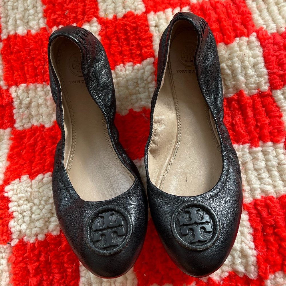 Tory Burch Black Flats